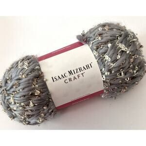 Isaac Mizrahi Carnegie Hill Craft Yarn AUDUBON Gray Gold Metallic Brushed